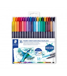 Staedtler Double ended watercolour brush pens - assorted 36