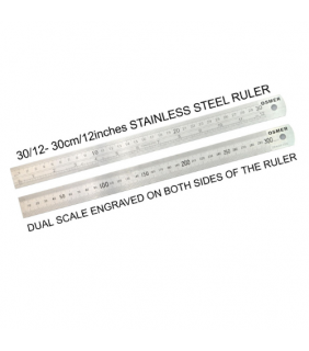 STAINLESS STEEL RULER DUAL SCALE - 30cm/12"