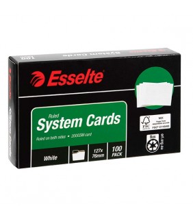 Esselte SYSTEM CARDS 127X76MM (5X3) WHITE PACK 100