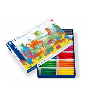 Staedtler Noris jumbo colouring markers - class pack of 144 assorted c