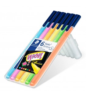 Staedtler triplus color fibre-tip - wallet of 6 assorted colours Neon