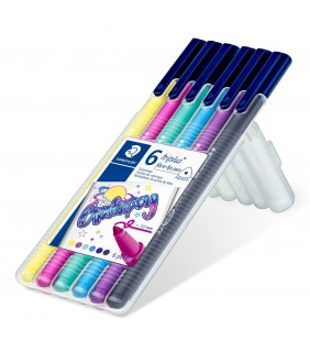 Staedtler triplus color fibre-tip - wallet of 6 assorted colours Galax