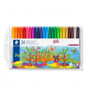 Staedtler Noris fibre-tip pens - wallet of 24 assorted colours