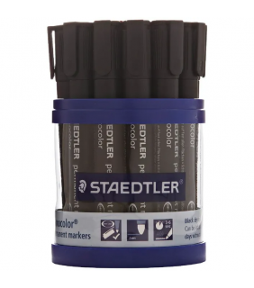 Staedtler permanent marker bullet point black, cup of 19