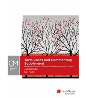 Lexis Nexis Australia Torts Cases and Commentary Supplement: Defamation and Wrongf