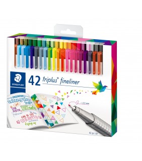 Staedtler triplus fineliner - hangsell box of 42 assorted colours