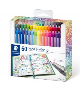 Staedtler triplus fineliner - hangsell box of 60 assorted colours