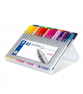 Staedtler triplus fineliner - wallet of 40 assorted colours