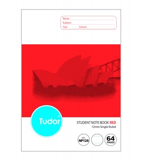 Tudor Student Notebook 12mm 64 Page Single Ruled