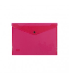 Bantex Transparent Document Wallet PP A4 Button Closure - Red