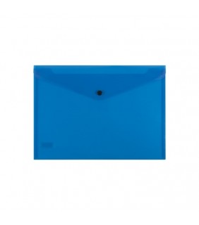 Bantex Transparent Document Wallet PP A4 Button Closure Blue