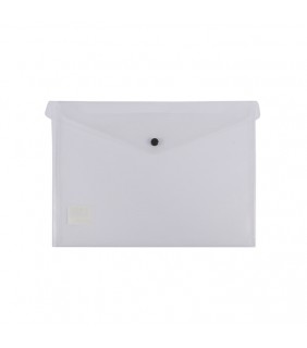 Bantex Transparent Document Wallet PP A4 Button Closure Clear