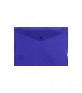Bantex Transparent Document Wallet PP A4 Button Closure - Purple
