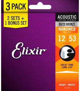Elixir ACOUSTIC Nano 80/20 _ 12-53 3pk Light