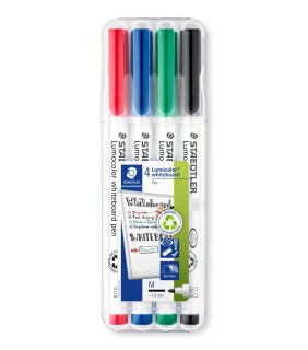 Staedtler whiteboard pen, assorted wallet of 4 colours