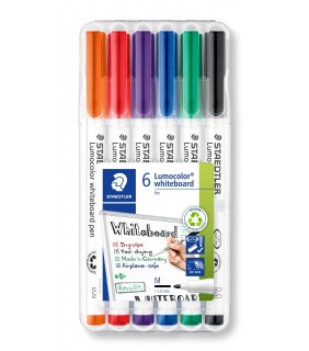 Staedtler whiteboard pen, assorted wallet of 6 colours