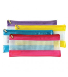 Sovereign PENCIL CASE FASHION PVC MESH ZIP 228X114 ASST