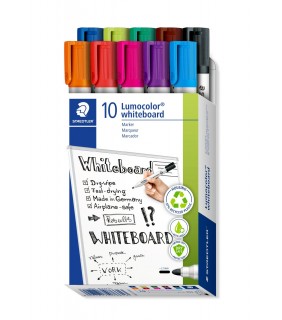 Staedtler whiteboard marker bullet point, box of 10 assorted