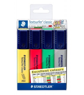 Staedtler Textsurfer classic wallet of 4 excellent colours