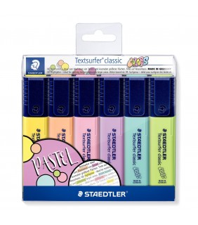 Staedtler Textsurfer classic wallet of 6 pastel colours