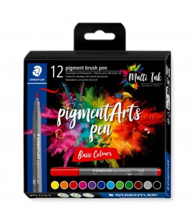 Staedtler pigment arts brush pen 371, Basic Colours 12 pcs