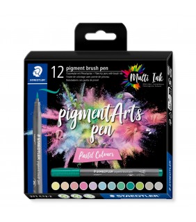 Staedtler pigment arts brush pen 371, Pastel Colours 12 pcs