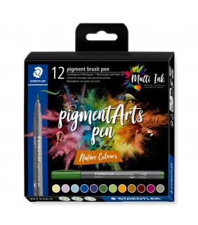 Staedtler pigment arts brush pen 371, Nature Colours 12 pcs