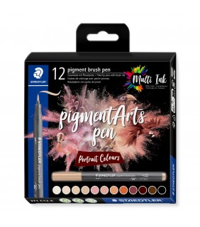 Staedtler pigment arts brush pen 371, Portrait Colours 12 pcs