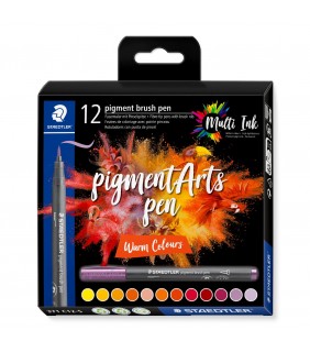 Staedtler pigment arts brush pen 371, Warm Colours 12 pcs