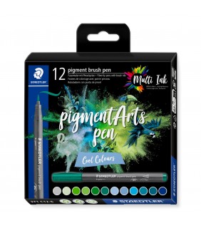 Staedtler pigment arts brush pen 371, Cool Colours 12 pcs