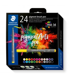 Staedtler pigment arts brush pen 371, assorted colours 1, 24 pcs