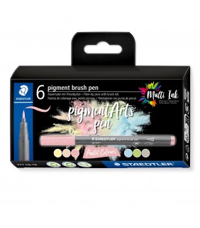 Staedtler pigment arts brush pen 371, Pastel Colours 6 pcs