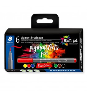 Staedtler pigment arts brush pen 371, Basic Colours 6 pcs