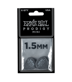Ernie Ball Guitar Picks 1.5MM BLACK MINI PRODIGY 6-PACK