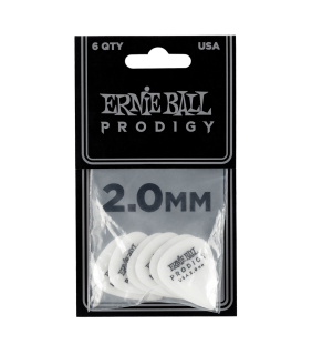 Ernie Ball Guitar Picks 2.0MM WHITE STANDARD PRODIGY 6-PACK