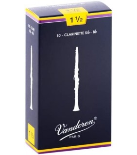 Vandoren Clarinet Reed SINGLE Pk Grade 1.5