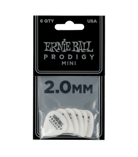 Ernie Ball Guitar Picks 2.0MM WHITE MINI PRODIGY 6-PACK