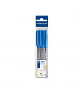 Staedtler Ballpoint pen stick 430 medium - blue, polybag of 3