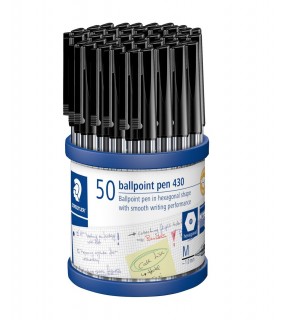Staedtler Pen Ballpoint 430 Medium Black - Cup 50