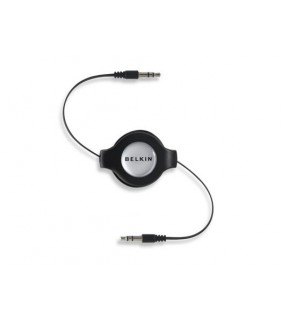 BELKIN Retractable Car-Stereo Cable, 3.5mm Male to Male BLACK