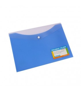 Bantex Tropical Document Wallet PP A4 Button Close with Pocket - Bl