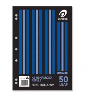  Refill Loose Leaf A4 Ruled Reinforced Pk 50