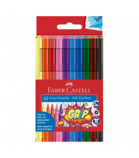 Faber-Castell Grip Colour Markers Assorted – Pack of 10