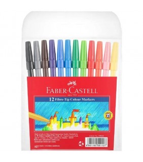 Faber-Castell Fibre Tip Colour Markers 12 Pack
