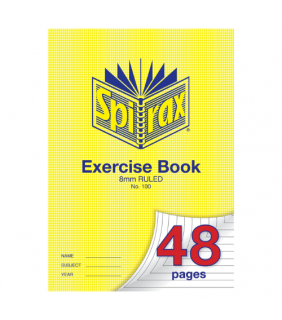 Spirax EXERCISE BOOK 48 PAGE A4 8MM RULED 100