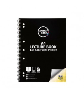 Spirax KODE 958 A4 LECTURE BOOK 140PG W/POCKET