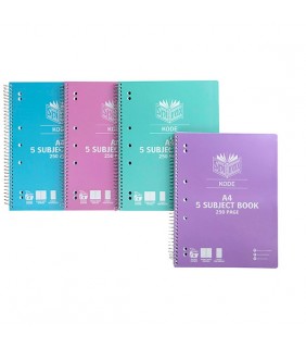 Spirax KODE A4 5 SUBJECT 250PG METALLIC ASSORTED
