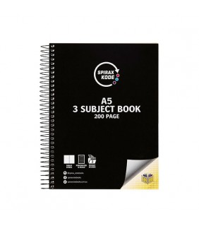 Spirax KODE 961 A5 3-SUBJECT NOTEBOOK 200PG
