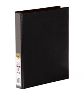 Marbig BINDER INSERT A4 CLEARVIEW 2 D-RING 25MM BLACK