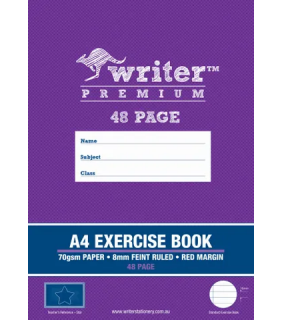 Writer Premium A4 48Pg Exercise Book 8Mm Ruled + Margin